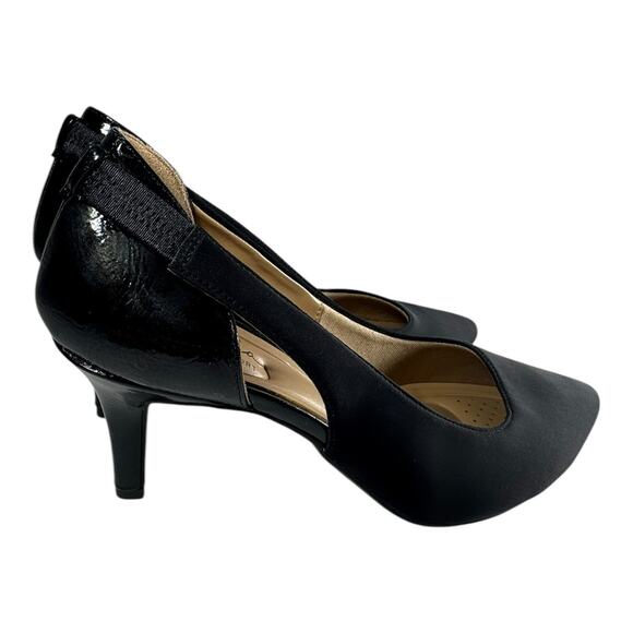 New Abella Women 11M Black Pump Comfort Kitten Heel Patent Leather Holiday Party - Picture 4 of 13